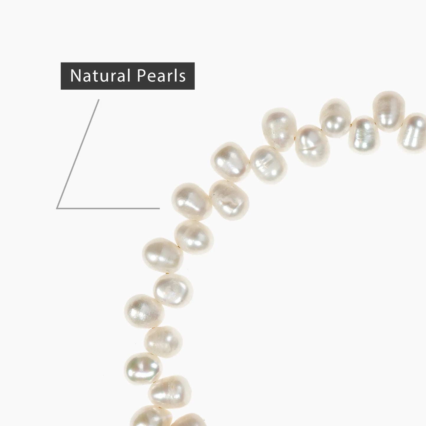 Natural Pearl Necklace - 4mm Oval Beads 4mm Oval Beads with Sterling Silver Hardware - SENLLY