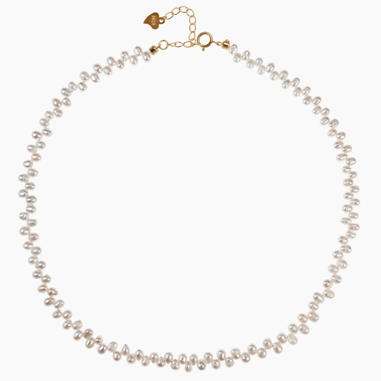 Natural Pearl Necklace - 4mm Oval Beads 4mm Oval Beads with Sterling Silver Hardware - SENLLY