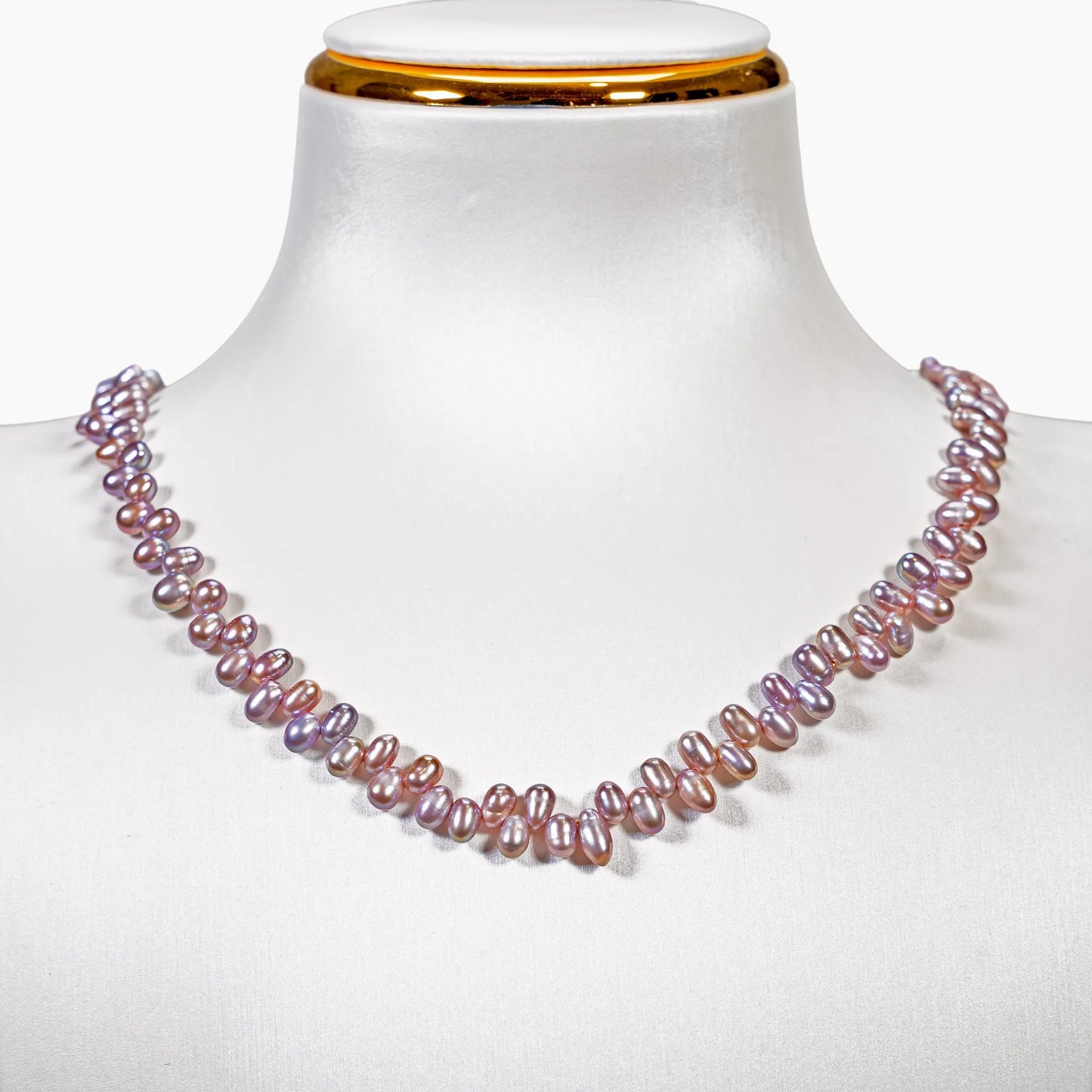 Natural Pearl Necklace - 4mm Oval Beads 4mm Oval Beads with Sterling Silver Hardware - SENLLY