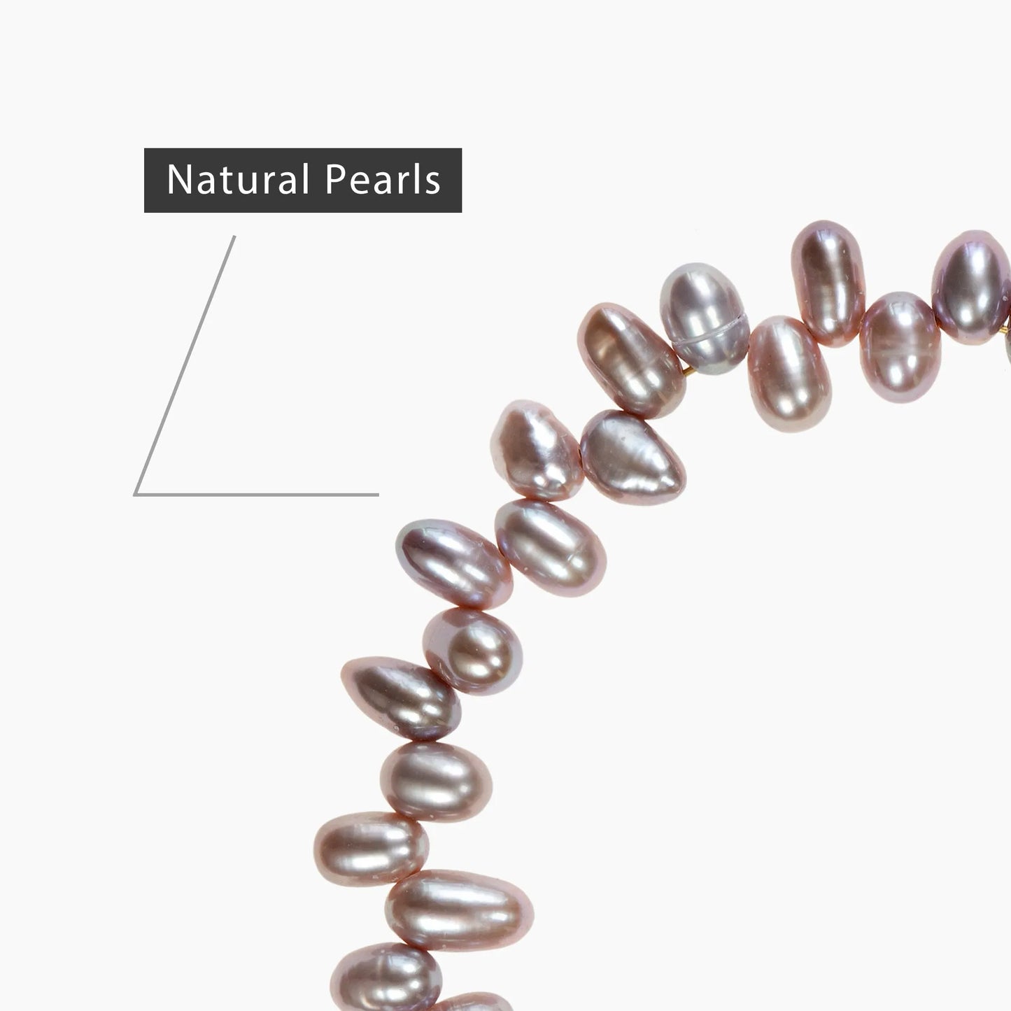 Natural Pearl Necklace - 4mm Oval Beads 4mm Oval Beads with Sterling Silver Hardware - SENLLY