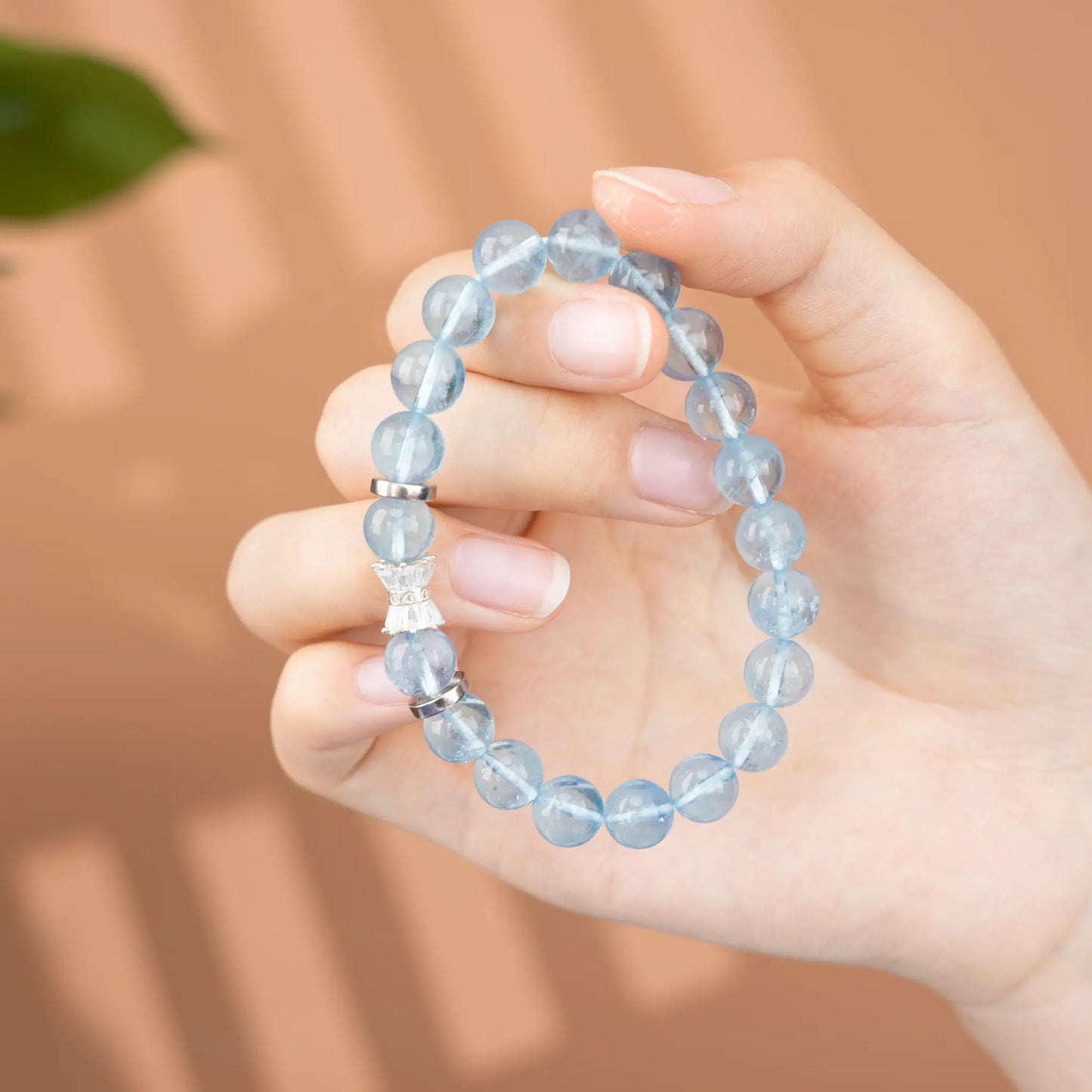Crystal Balance Gemstone Beaded Bracelet - Aquamarine