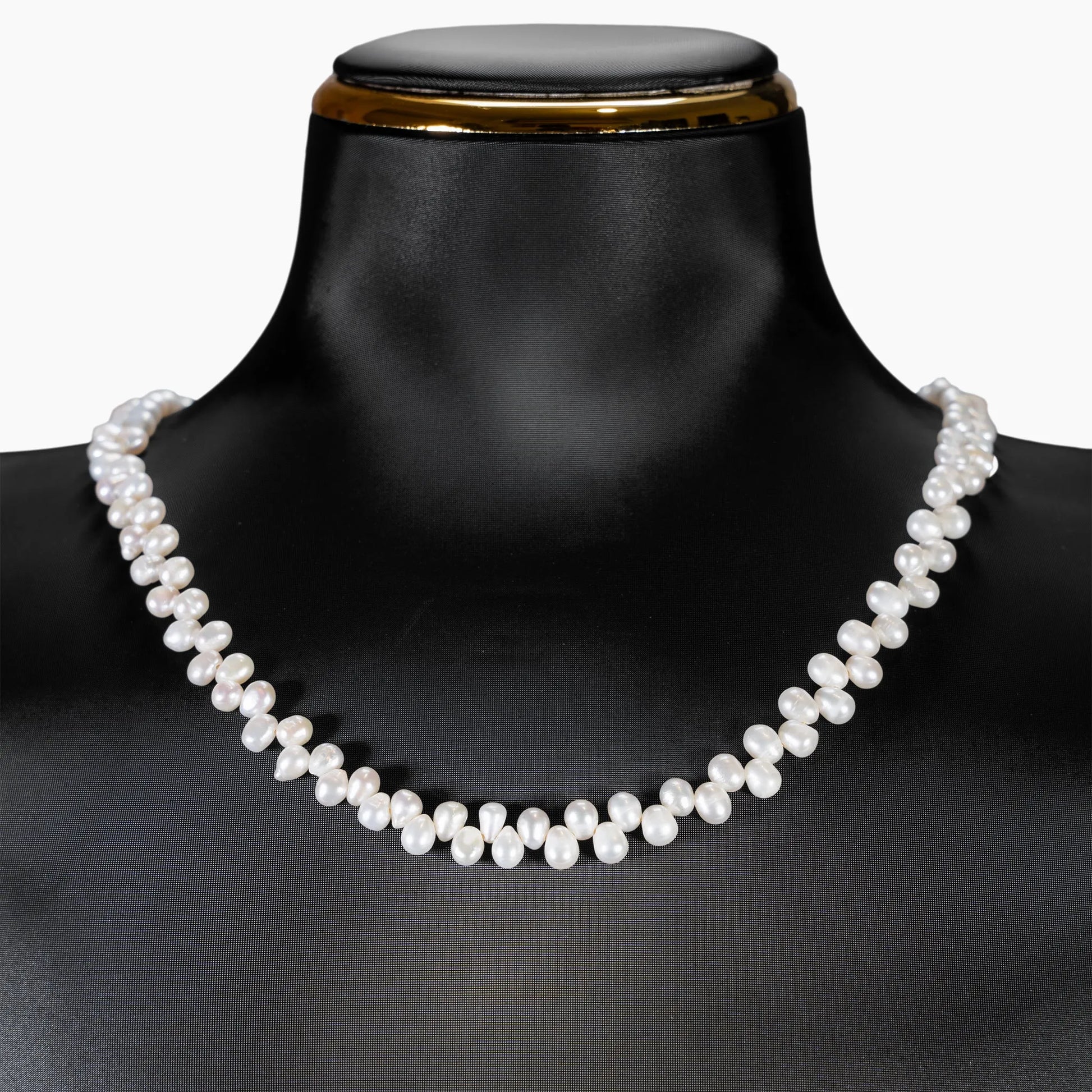 Natural Pearl Necklace - 4mm Oval Beads 4mm Oval Beads with Sterling Silver Hardware - SENLLY