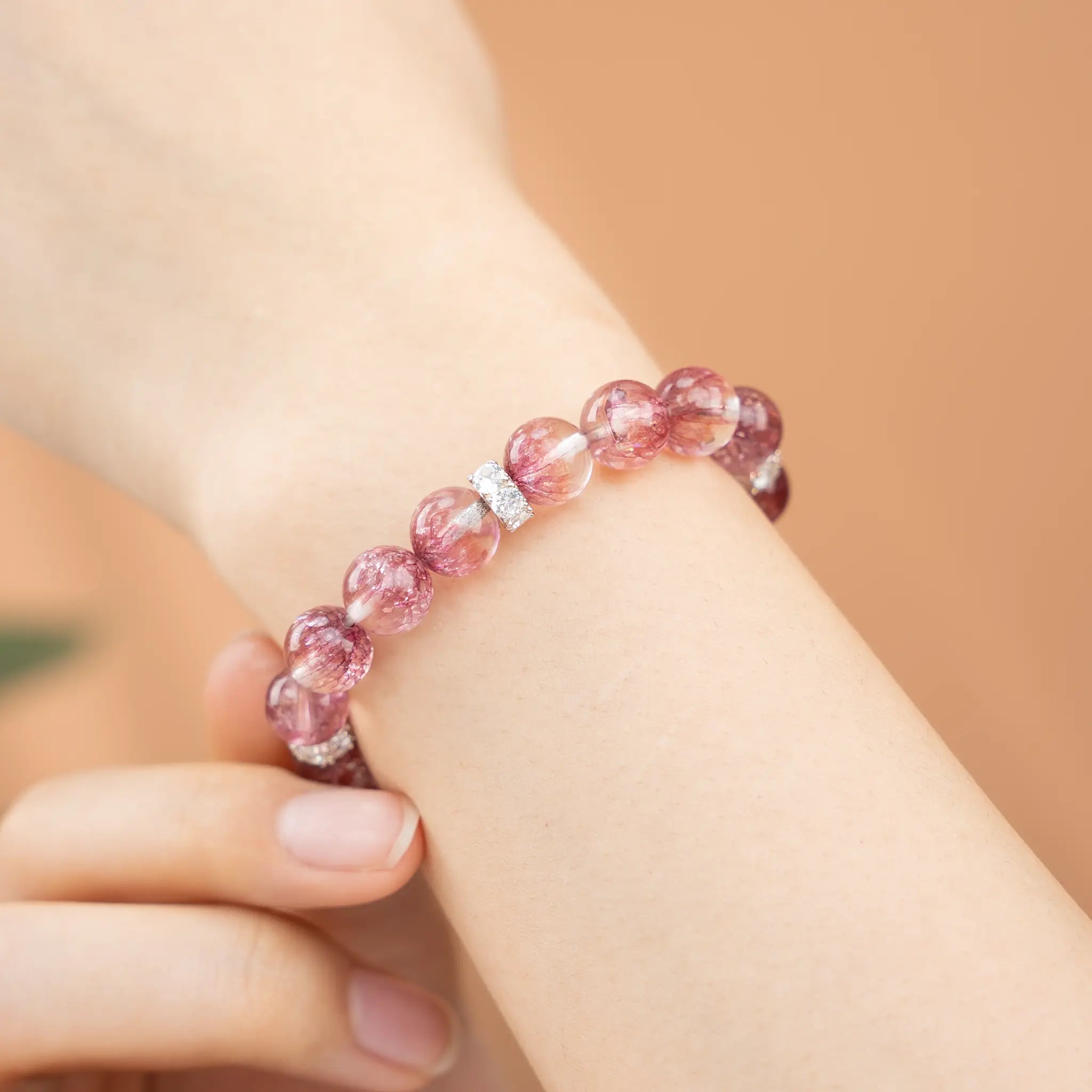 Energy Balance Gemstone Beaded Bracelet - Purple Cornucopia