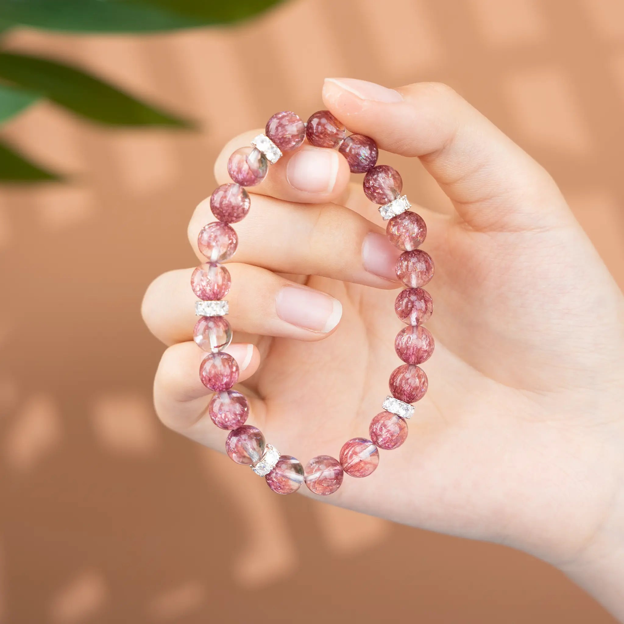 Energy Balance Gemstone Beaded Bracelet - Purple Cornucopia