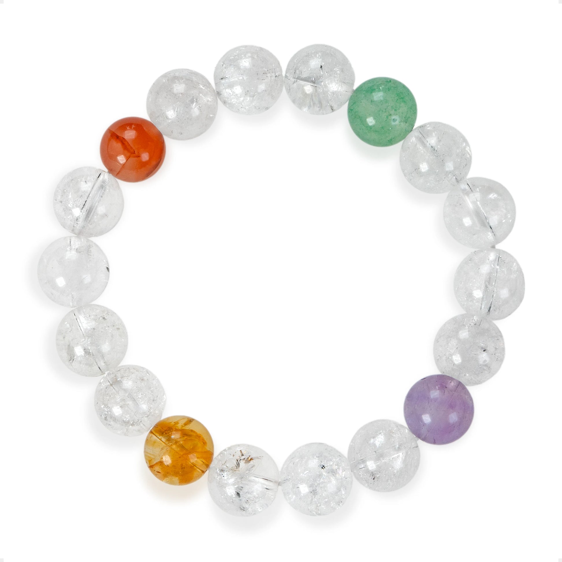 SENLLY Prism Whisper - Azeztulite Multi-Gemstone Beaded Stretch Bracelet, Natural Stone Handmade Jewelry for Clarity & Balance - A Meaningful Gift
