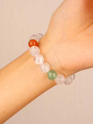 SENLLY Prism Whisper - Azeztulite Multi-Gemstone Beaded Stretch Bracelet, Natural Stone Handmade Jewelry for Clarity & Balance - A Meaningful Gift