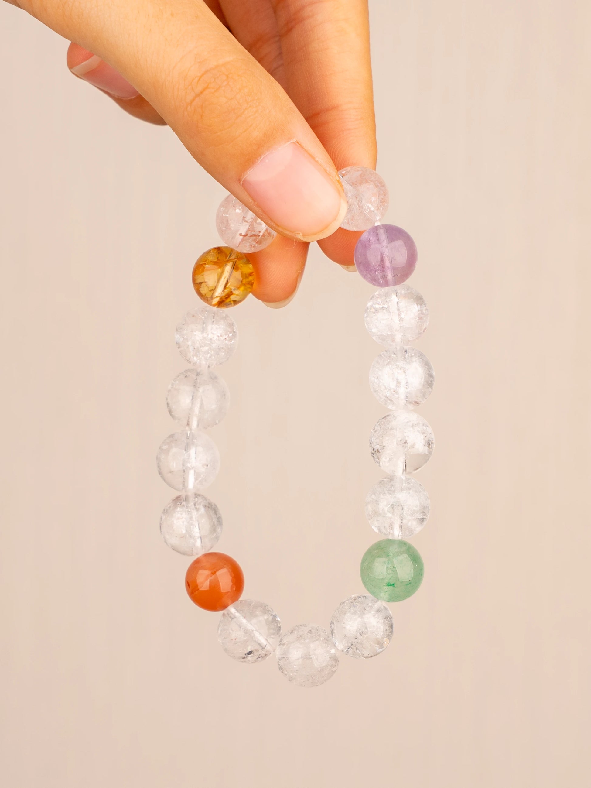 SENLLY Prism Whisper - Azeztulite Multi-Gemstone Beaded Stretch Bracelet, Natural Stone Handmade Jewelry for Clarity & Balance - A Meaningful Gift