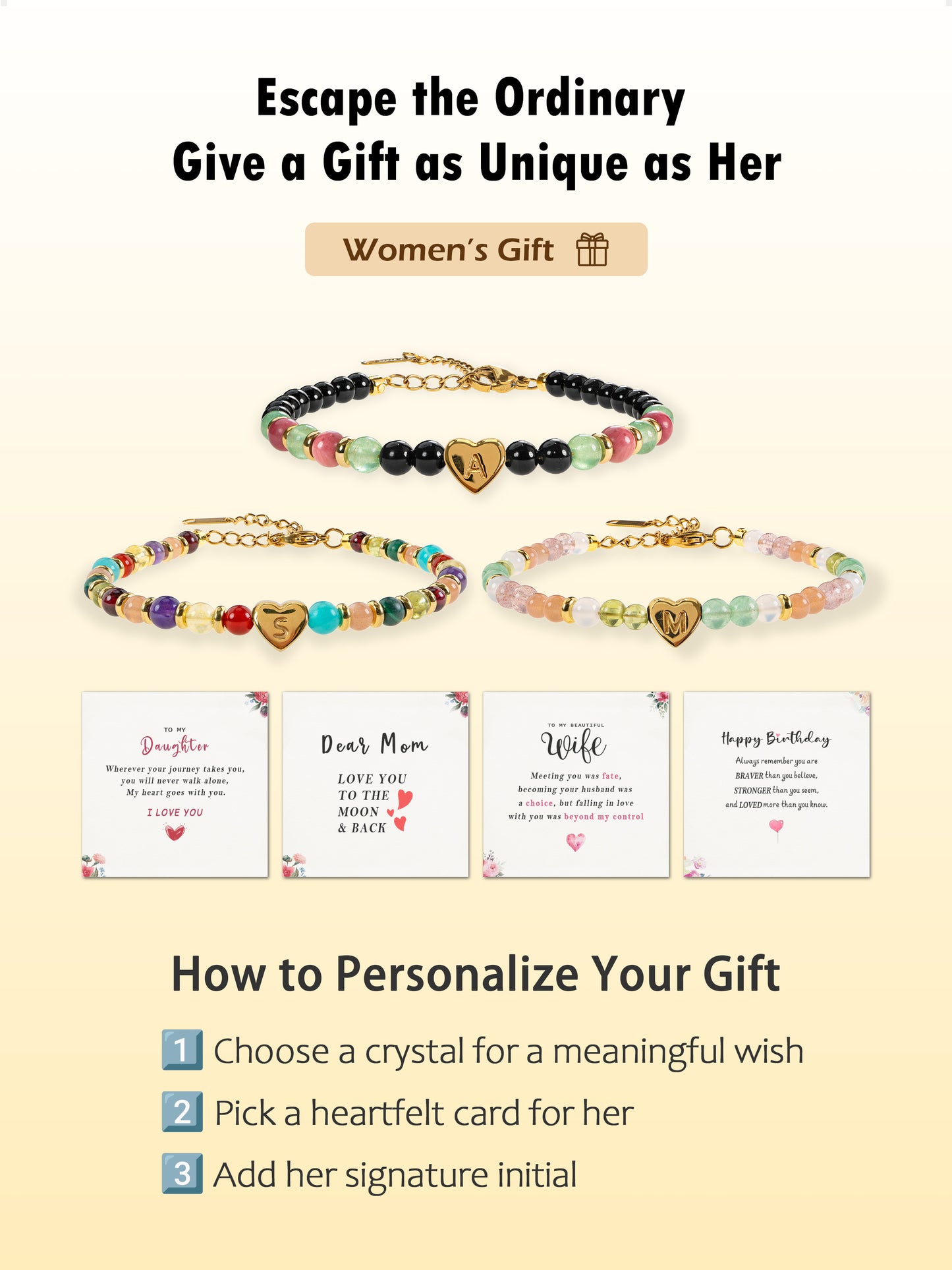 SENLLY Personalized Initial Bracelet, Meaningful Gift for Women