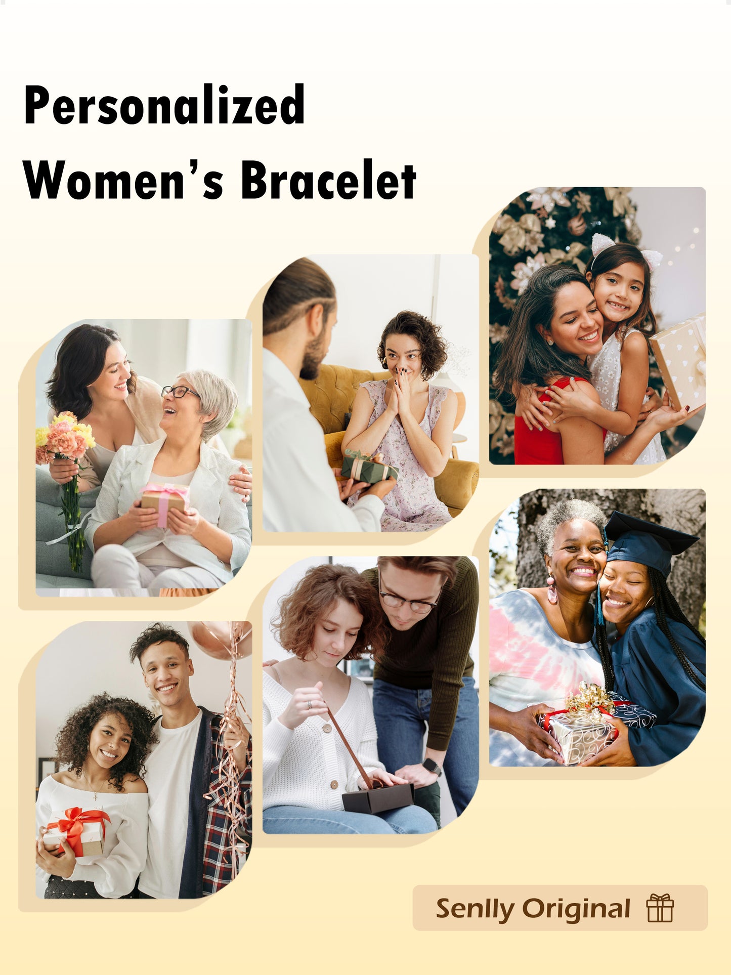 SENLLY Personalized Initial Bracelet, Meaningful Gift for Women