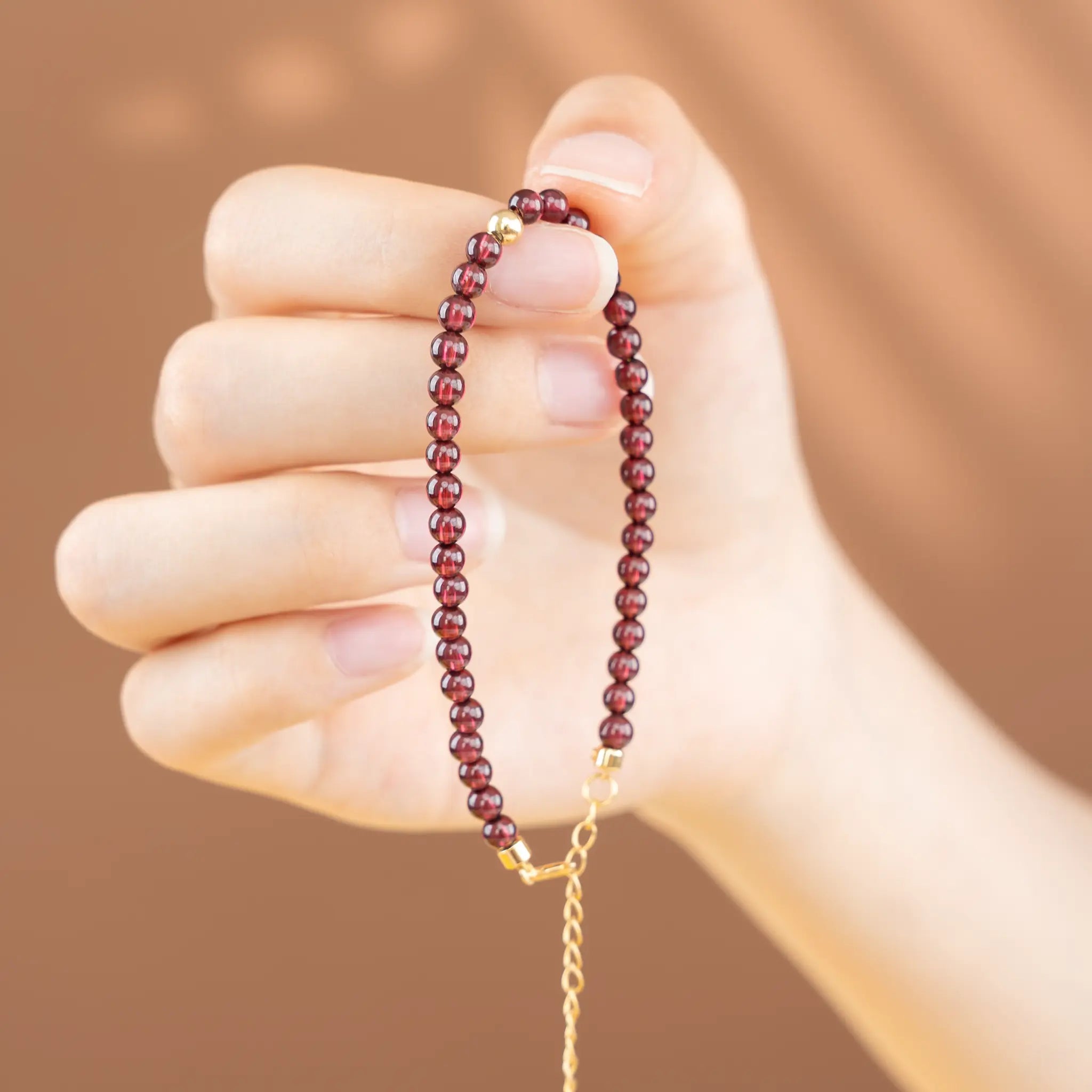 Pure Elegance Gemstone Beaded Bracelet - Garnet