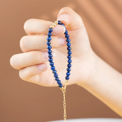 Pure Elegance Gemstone Beaded Bracelet - Lapis Lazuli