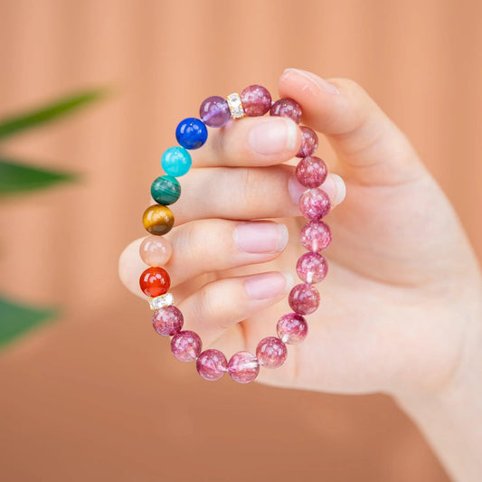 Chakra Gemstone Beaded Bracelet - 7 Chakra & Purple Cornucopia - SENLLY