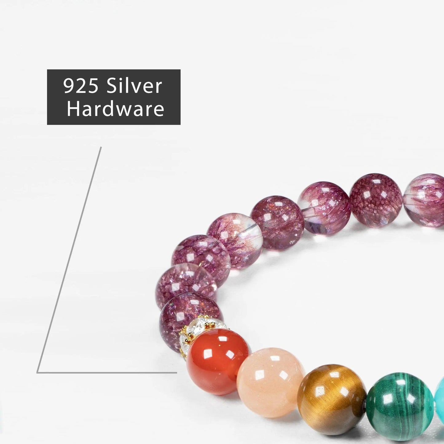 Chakra Gemstone Beaded Bracelet - 7 Chakra & Purple Cornucopia - SENLLY