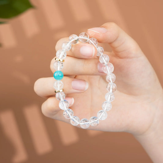 Element Fusion Gemstone Beaded Bracelet - Azeztulite & Amazonite