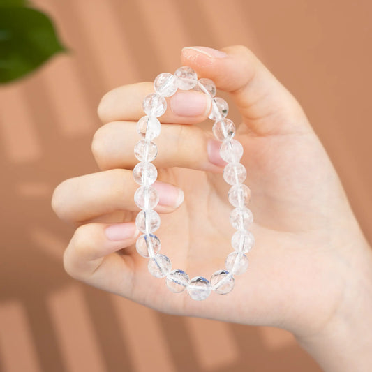‌Solid Color Gemstone Beaded Bracelet - Azeztulite