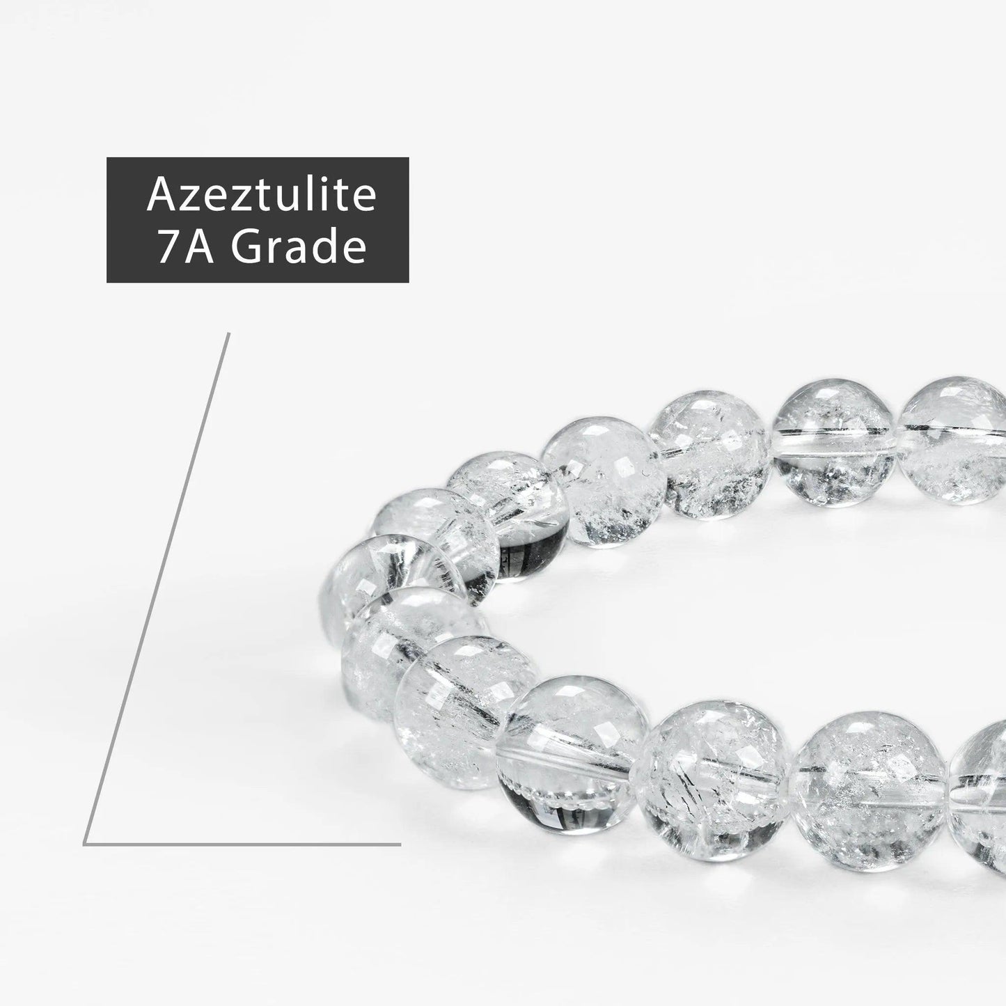 ‌Solid Color Gemstone Beaded Bracelet - Azeztulite - SENLLY