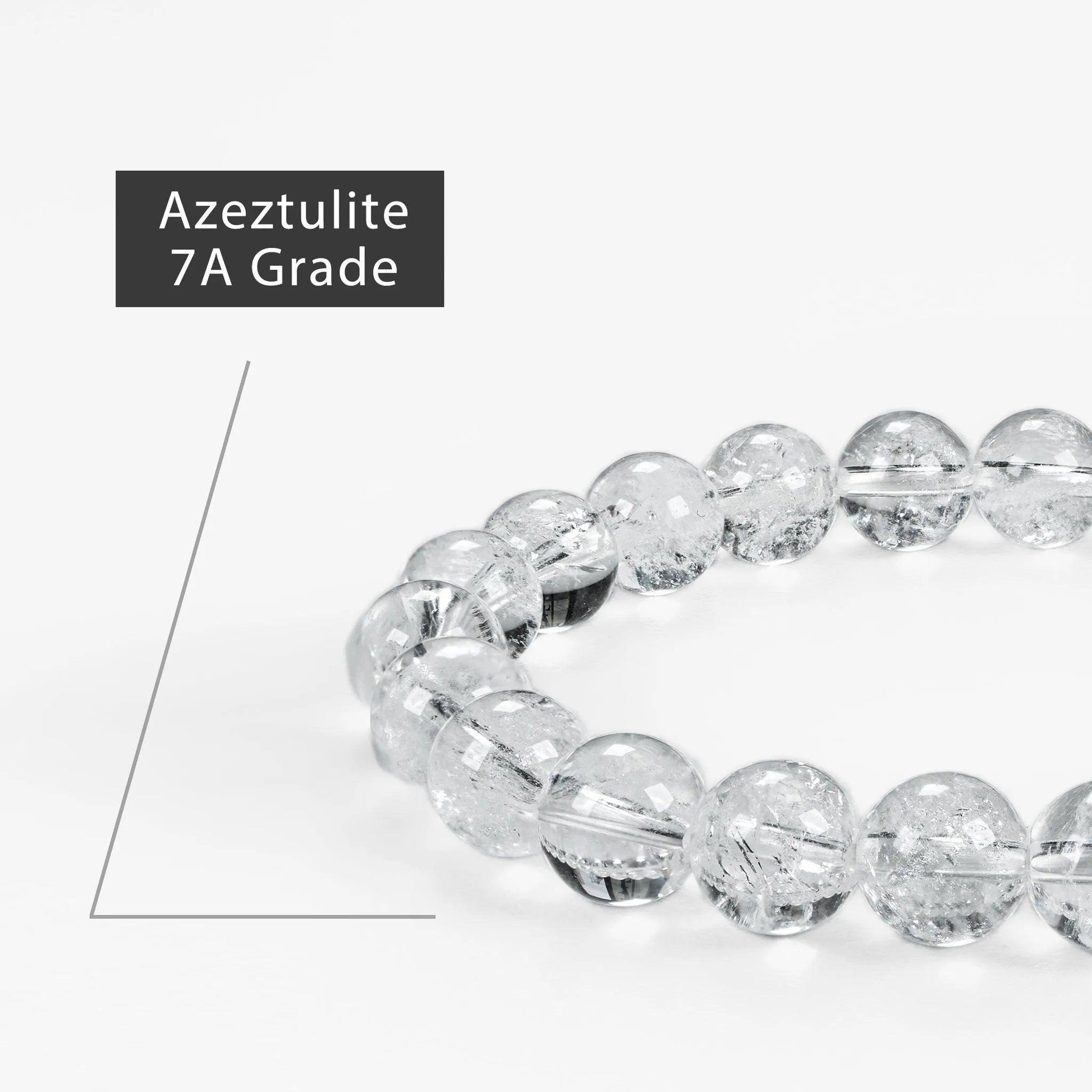 ‌Solid Color Gemstone Beaded Bracelet - Azeztulite - SENLLY