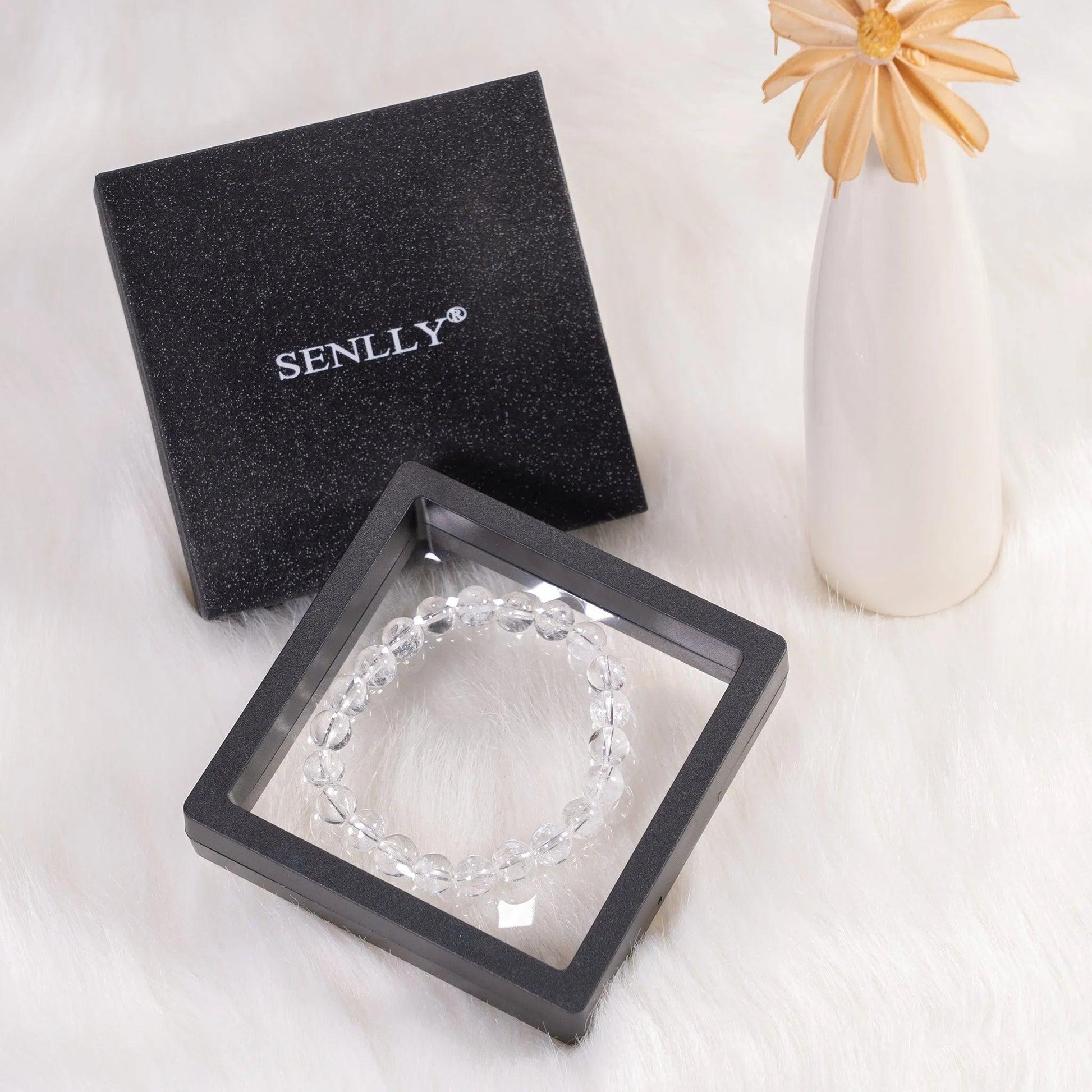 ‌Solid Color Gemstone Beaded Bracelet - Azeztulite - SENLLY