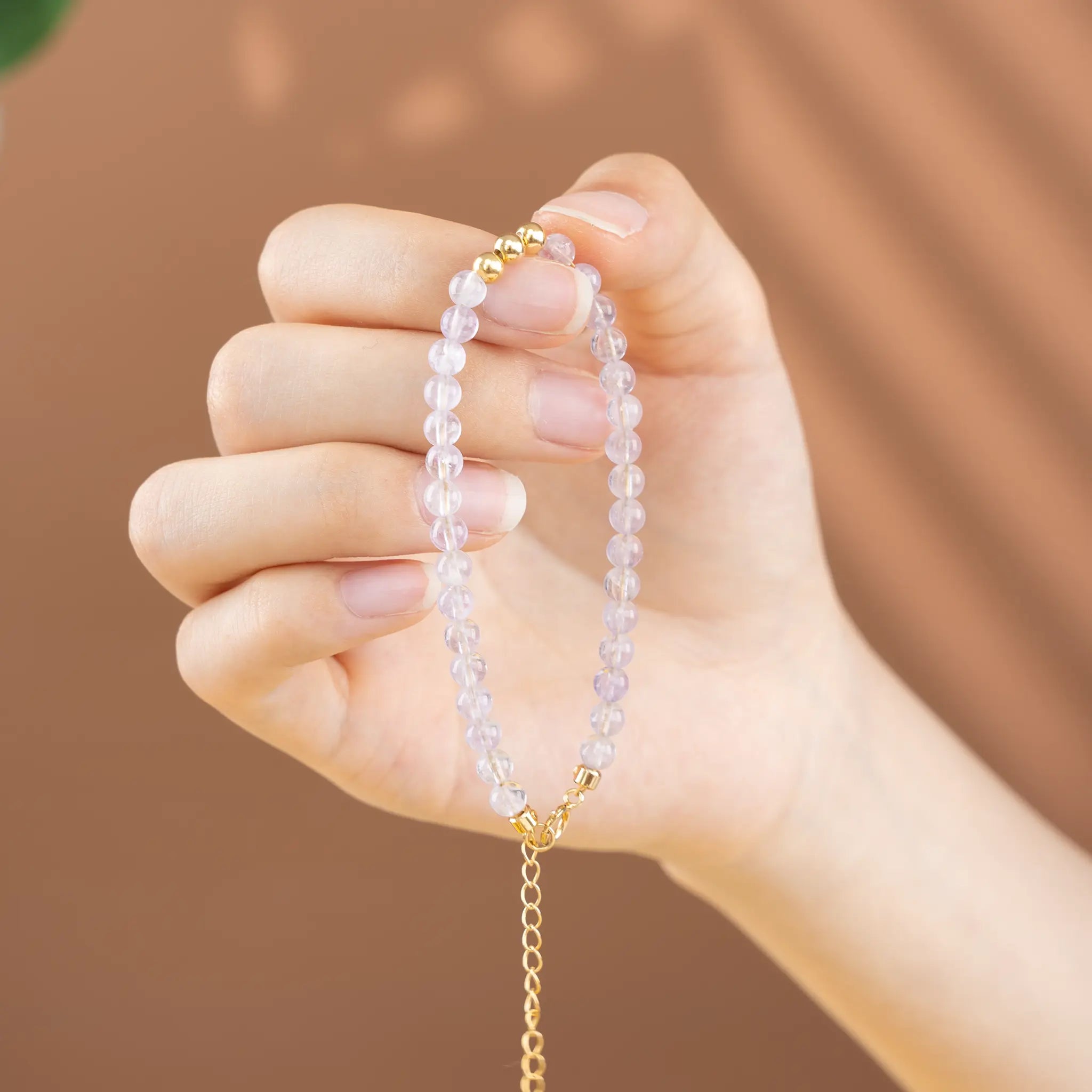 Pure Elegance Gemstone Beaded Bracelet - Lavender Amethyst