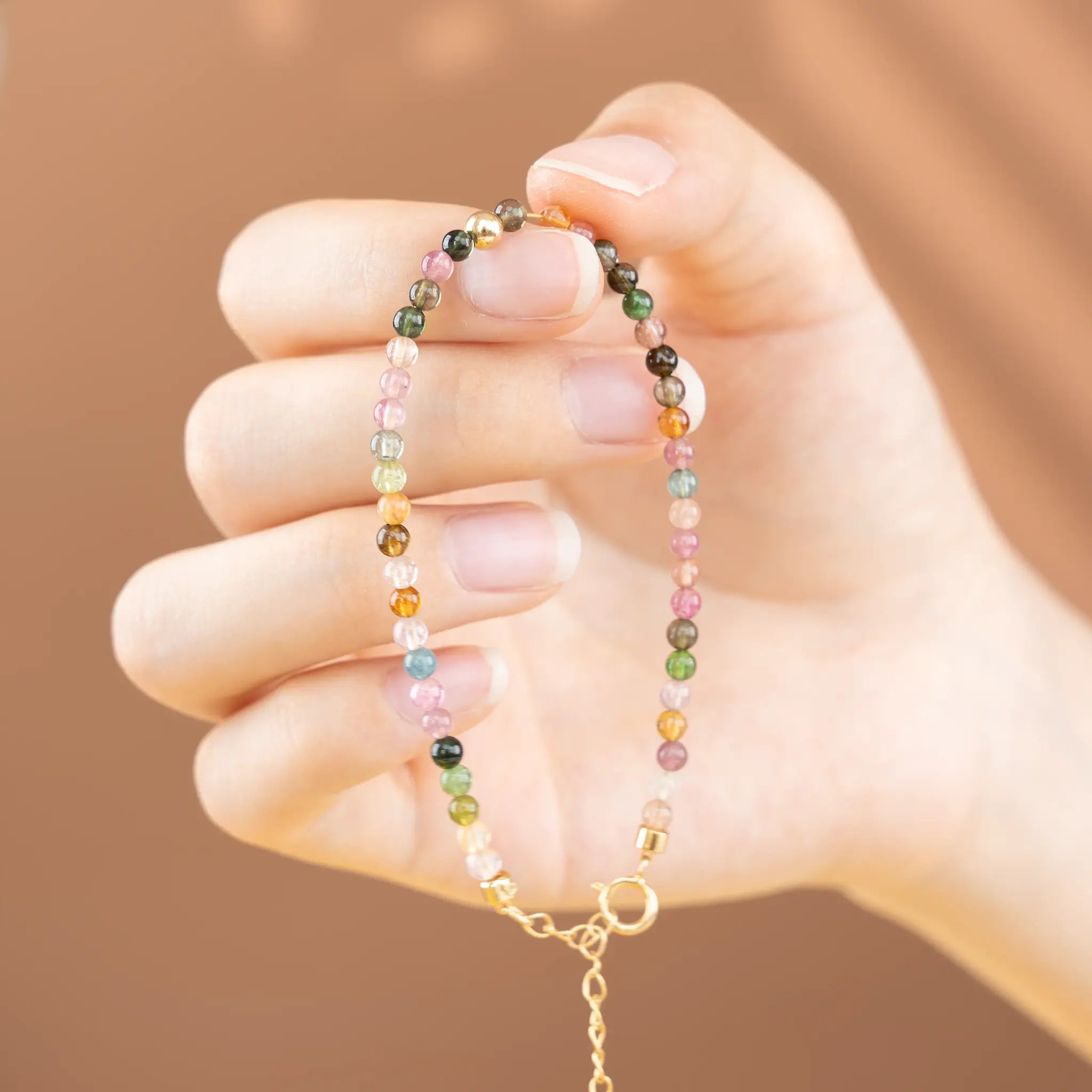 Pure Elegance Gemstone Beaded Bracelet - Tourmaline