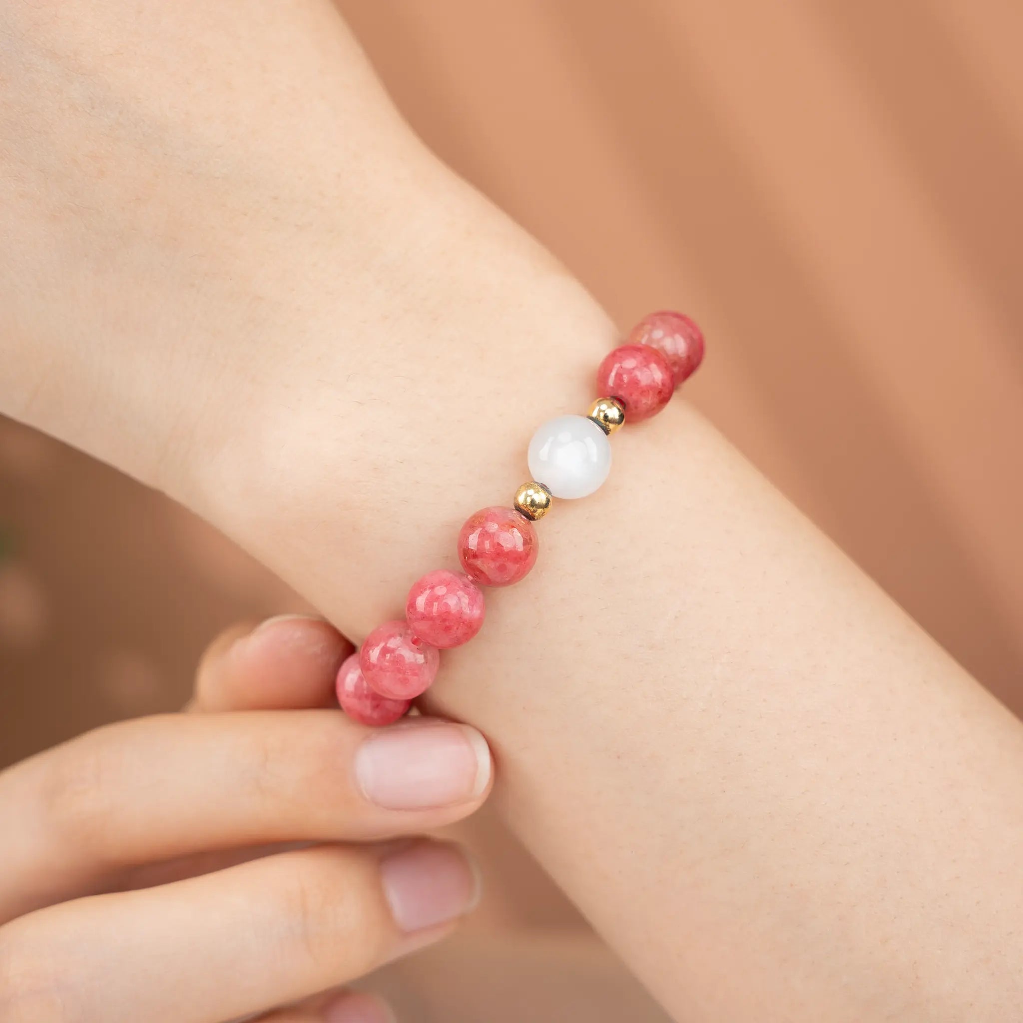 Element Fusion Gemstone Beaded Bracelet - Rhodonite & Moonstone