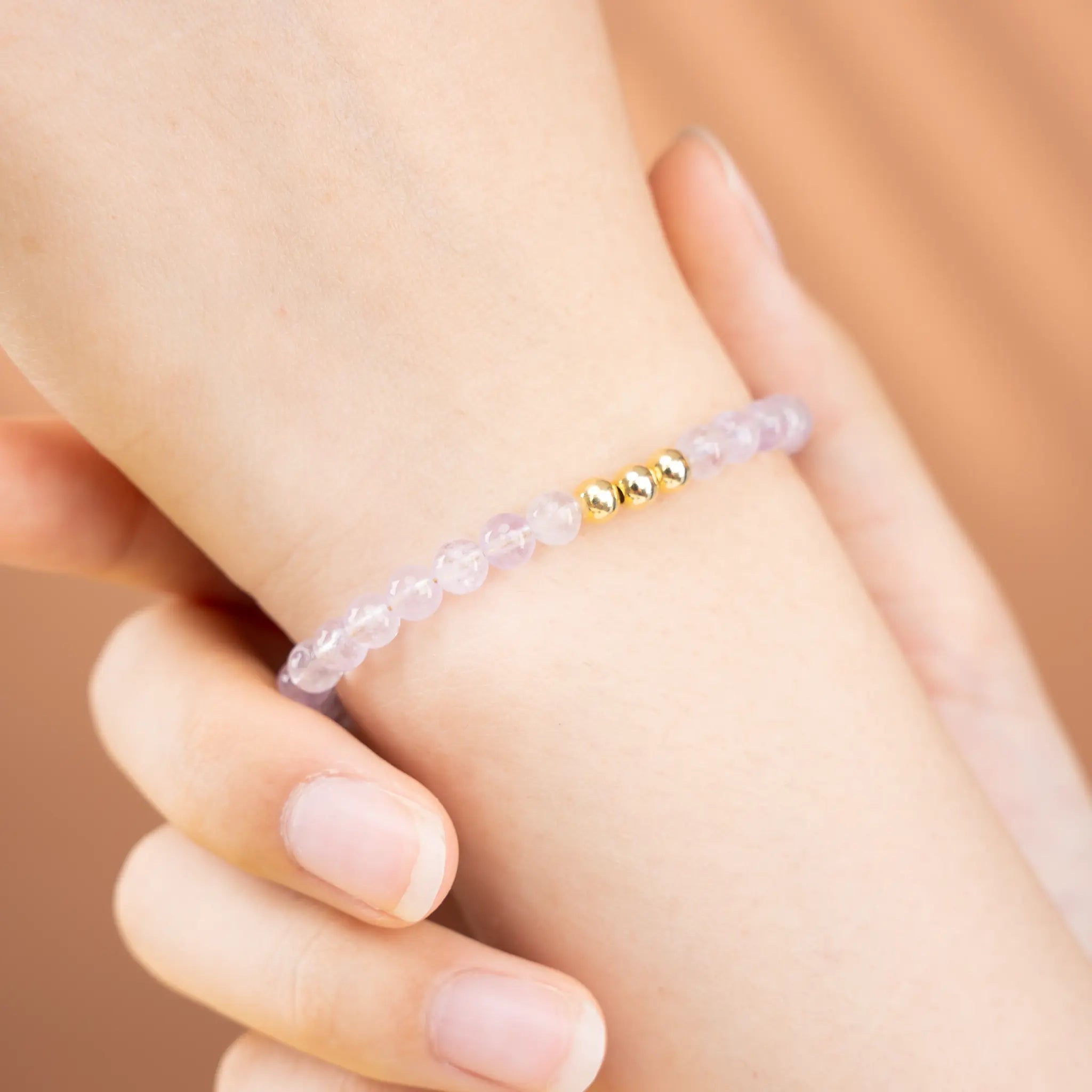 Pure Elegance Gemstone Beaded Bracelet - Lavender Amethyst