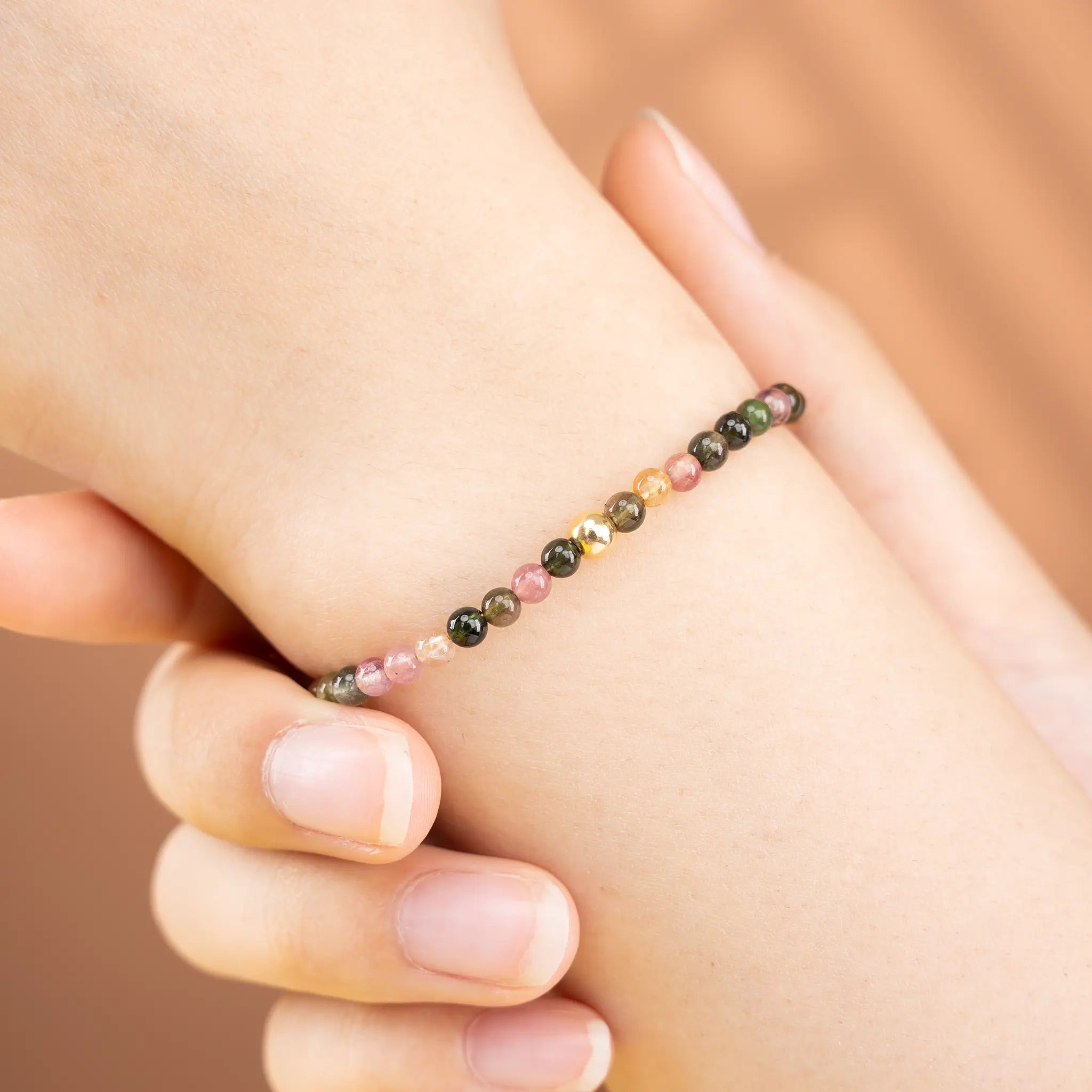 Pure Elegance Gemstone Beaded Bracelet - Tourmaline