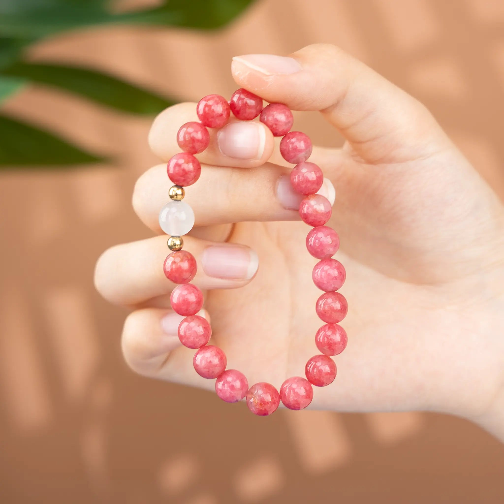 Element Fusion Gemstone Beaded Bracelet - Rhodonite & Moonstone