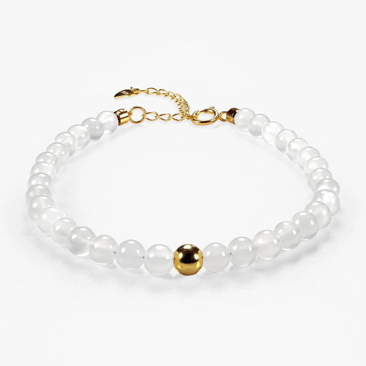 Pure Elegance Gemstone Beaded Bracelet - Moonstone - SENLLY