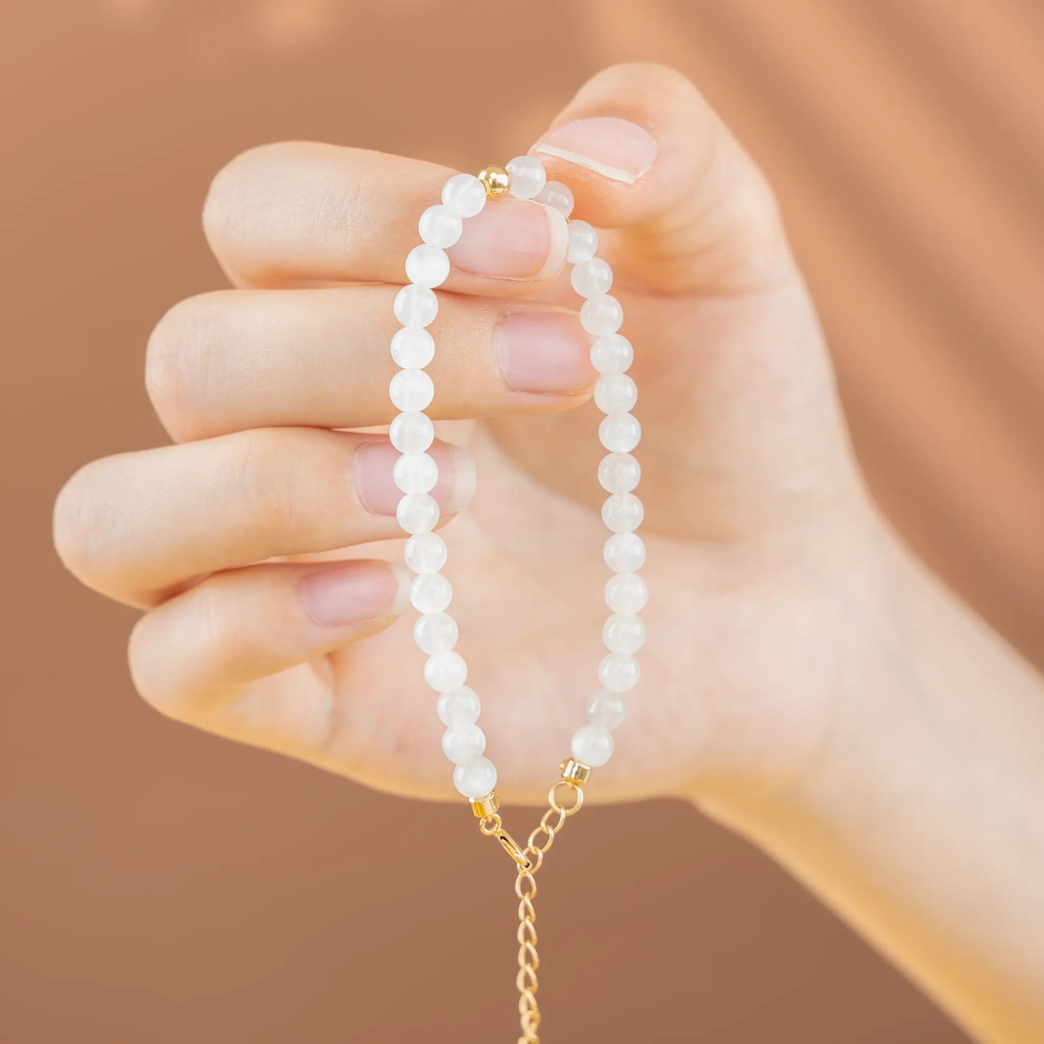Pure Elegance Gemstone Beaded Bracelet - Moonstone