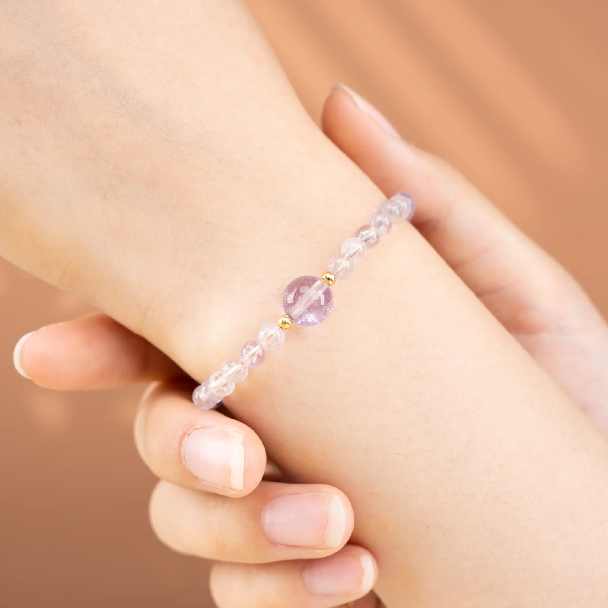 Glam Fusion Gemstone Beaded Bracelet - Lavender Amethyst