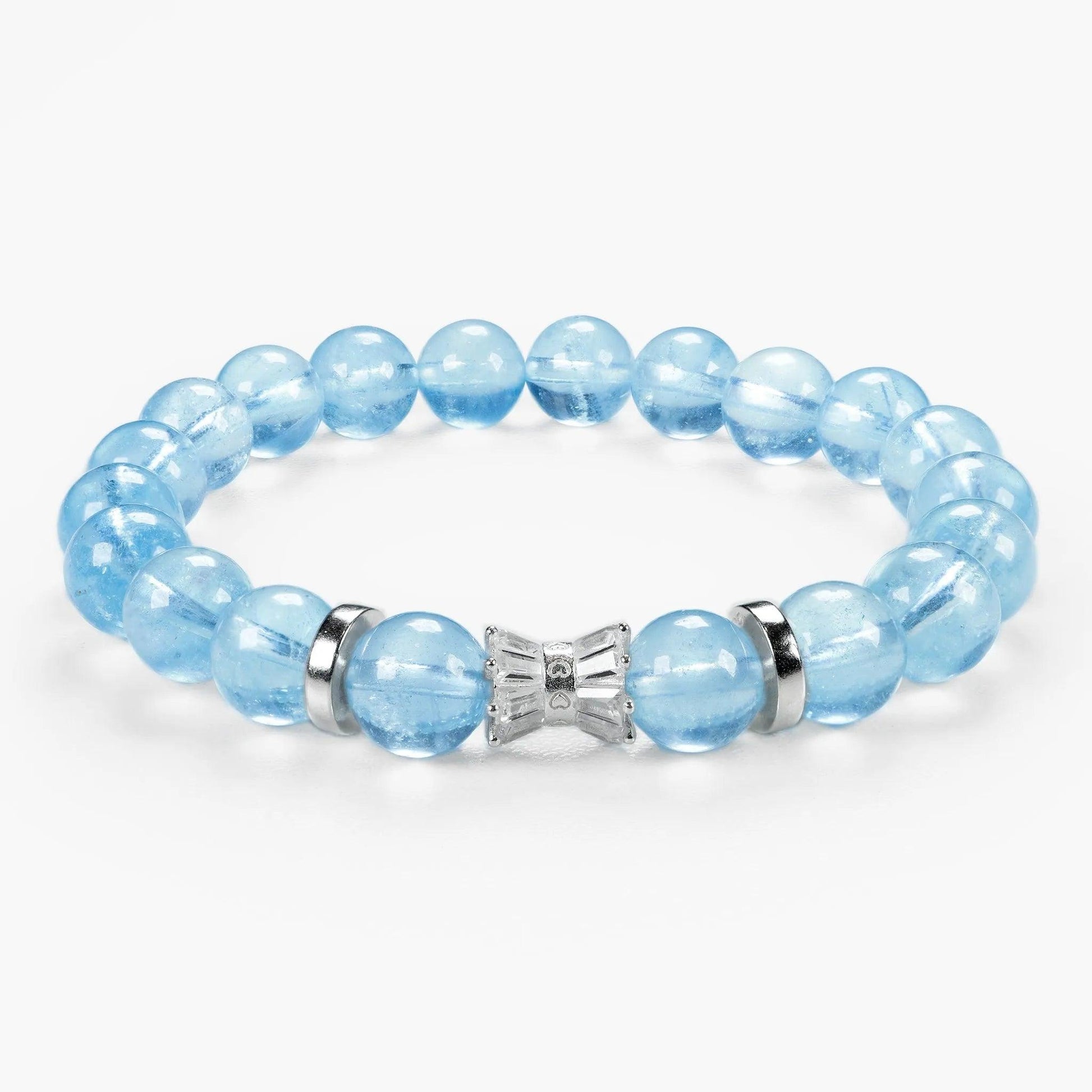 Crystal Balance Gemstone Beaded Bracelet - Aquamarine - SENLLY