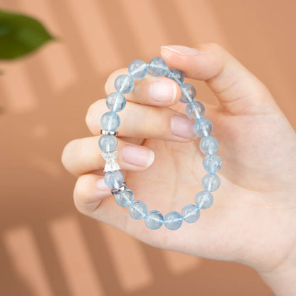 Crystal Balance Gemstone Beaded Bracelet - Aquamarine