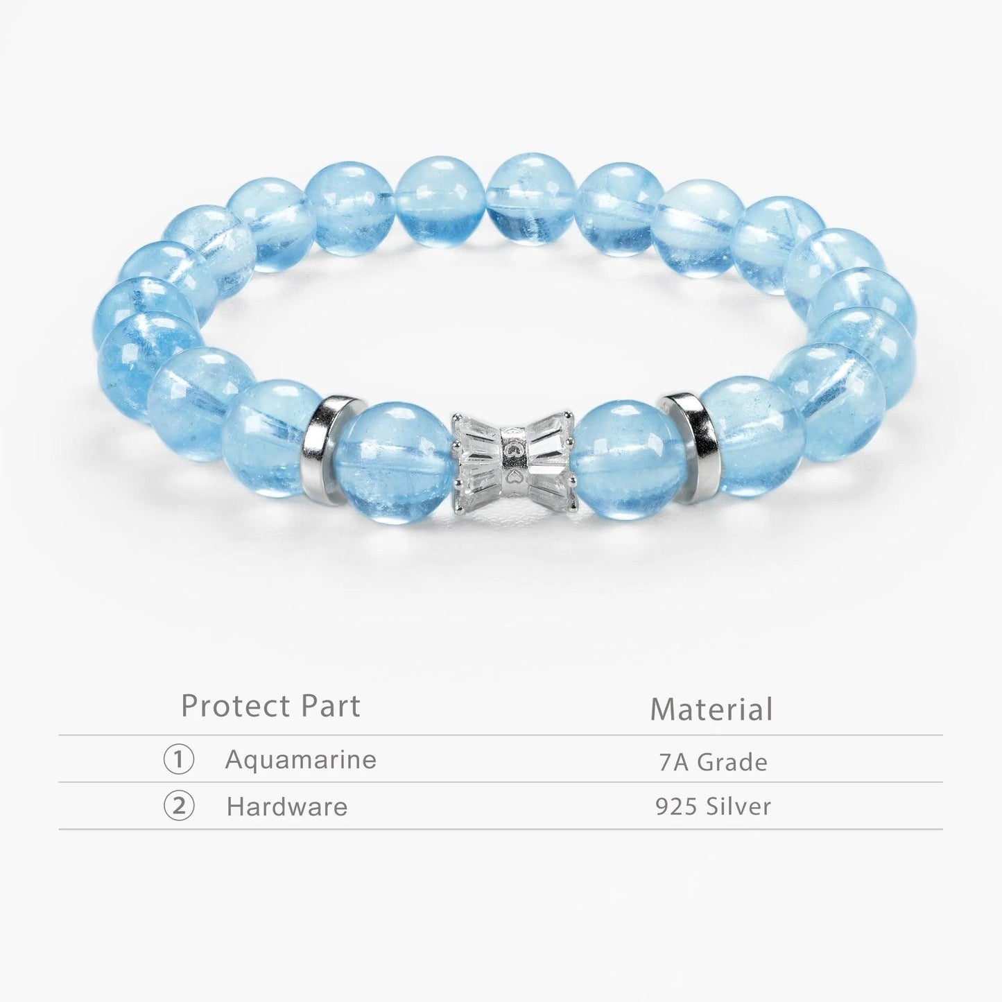 Crystal Balance Gemstone Beaded Bracelet - Aquamarine - SENLLY