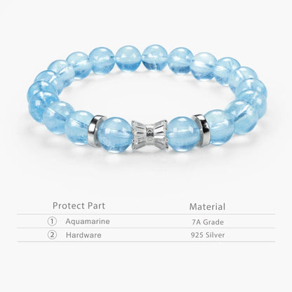 Crystal Balance Gemstone Beaded Bracelet - Aquamarine - SENLLY