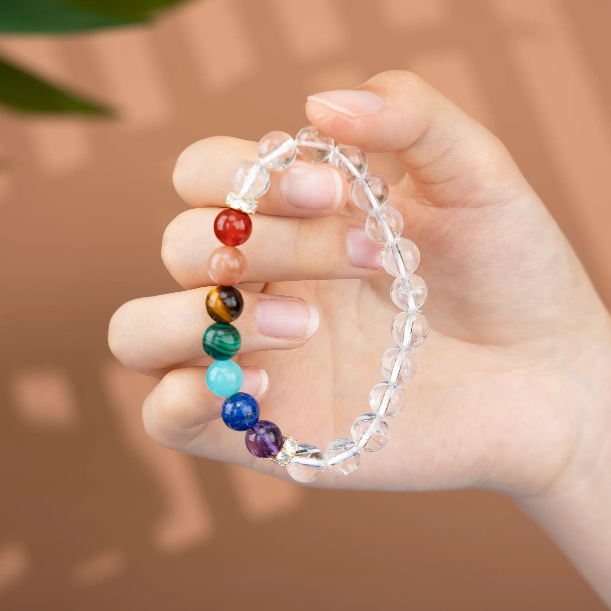 Chakra Gemstone Beaded Bracelet - 7 Chakra & Azeztulite