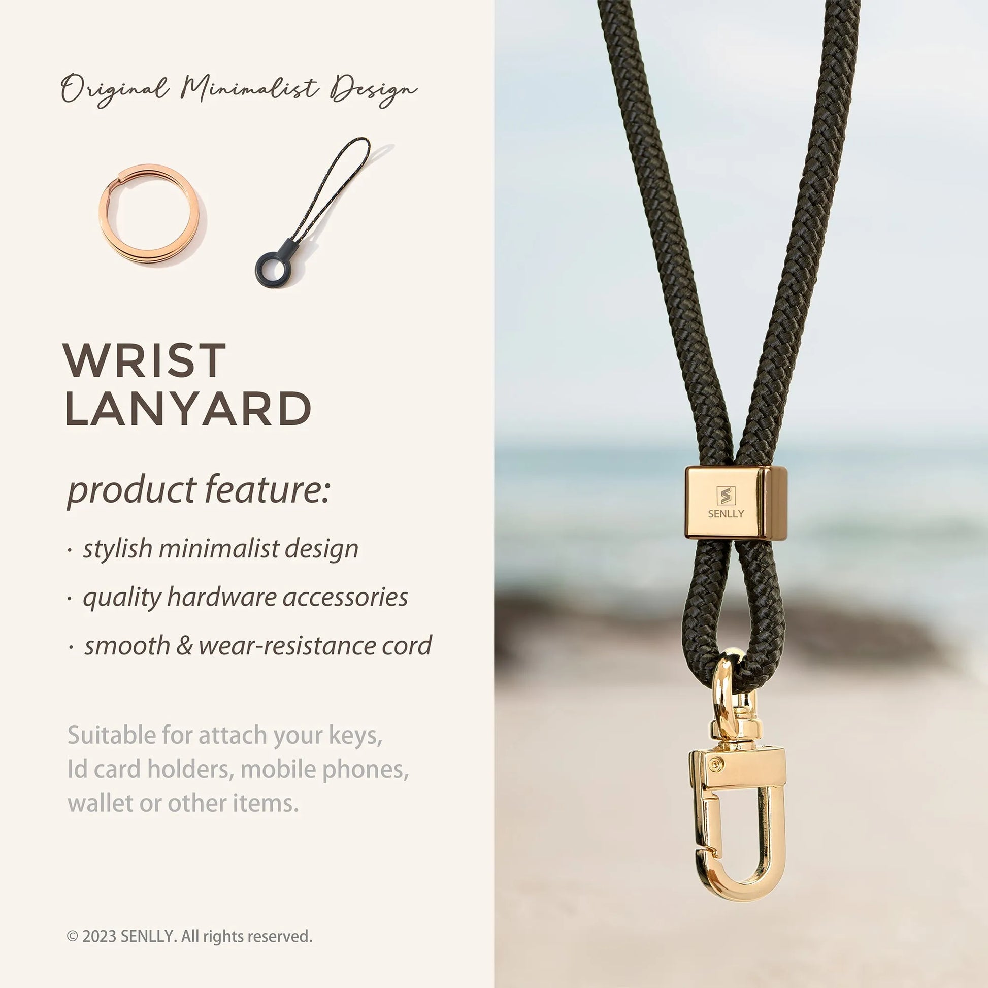 Nylon Neck Lanyard Strap for Keys, Original Minimalist Design KeyChain and ID Badge Holder - SENLLY