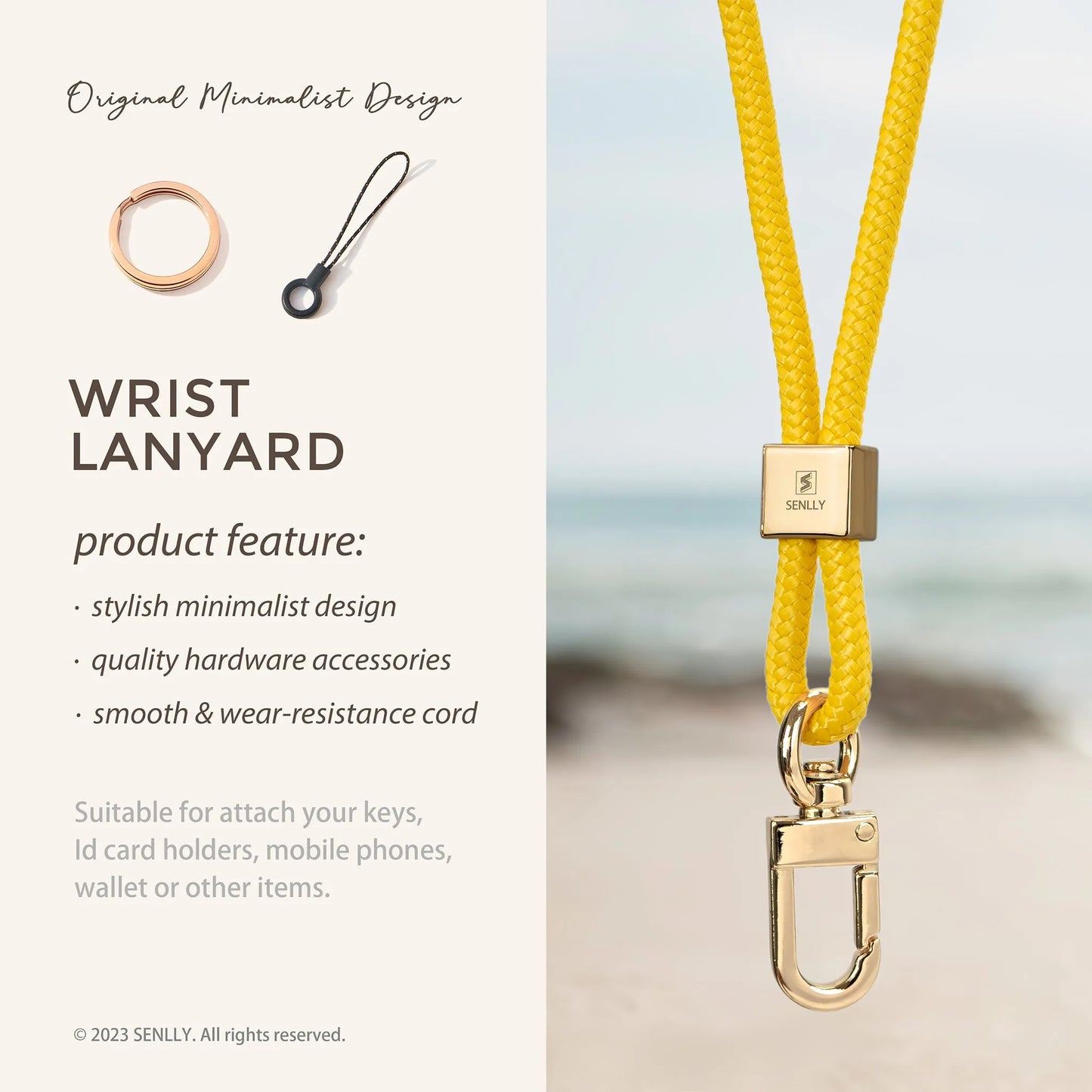 Nylon Neck Lanyard Strap for Keys, Original Minimalist Design KeyChain and ID Badge Holder - SENLLY