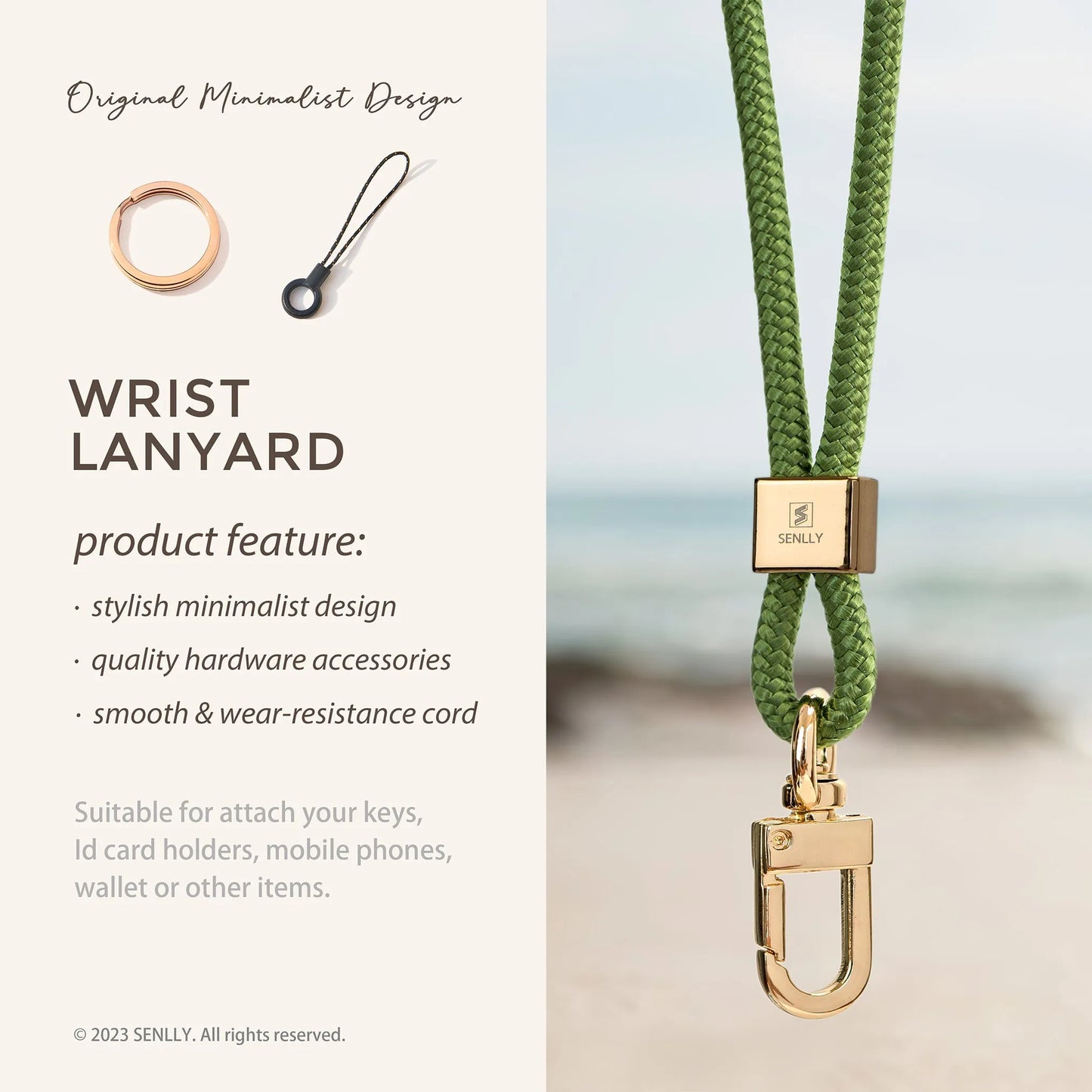 Nylon Neck Lanyard Strap for Keys, Original Minimalist Design KeyChain and ID Badge Holder - SENLLY