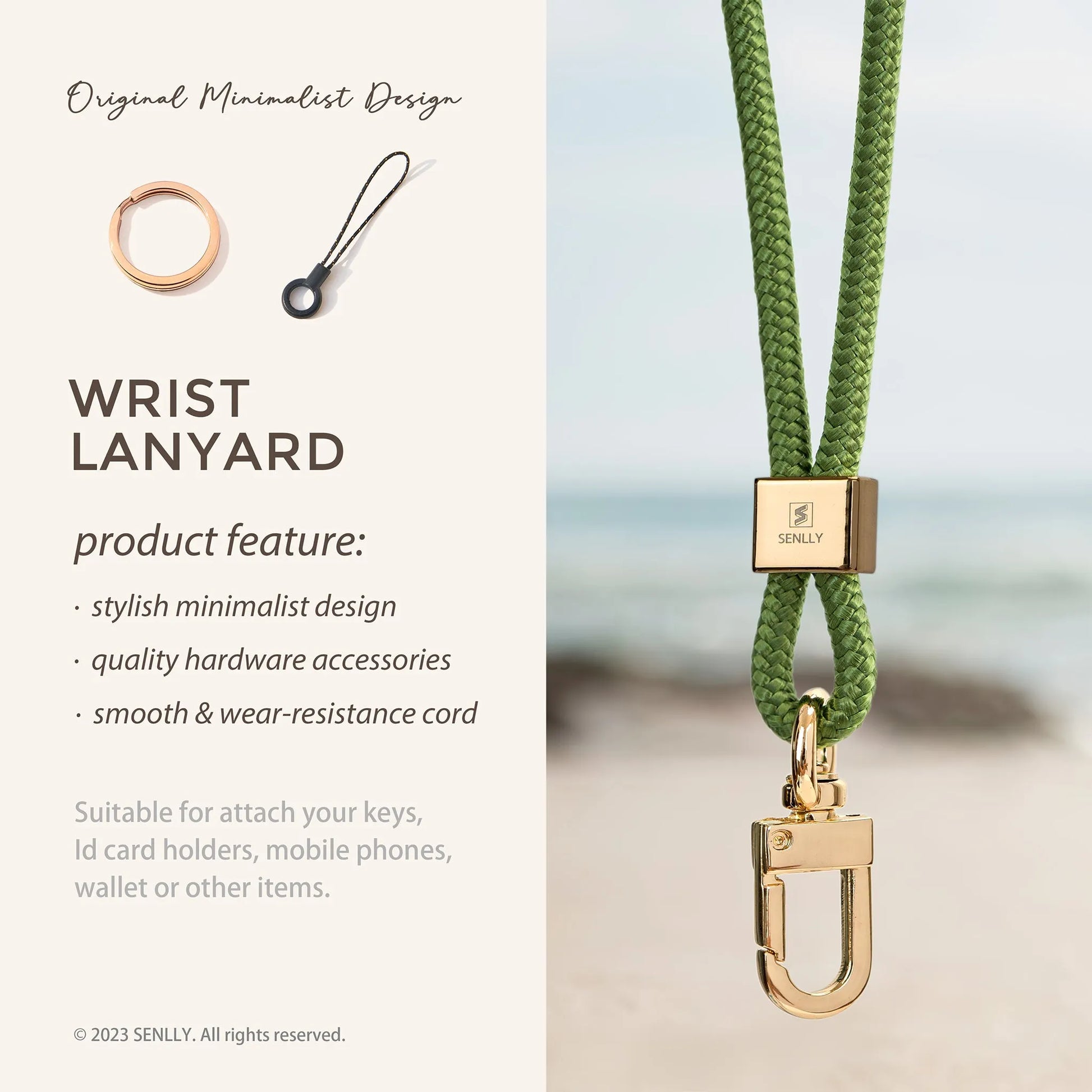 Nylon Neck Lanyard Strap for Keys, Original Minimalist Design KeyChain and ID Badge Holder - SENLLY
