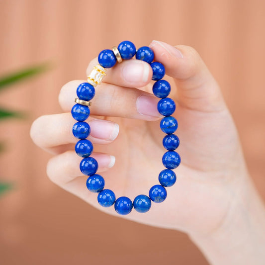 Crystal Balance Gemstone Beaded Bracelet - Lapis Lazuli - SENLLY