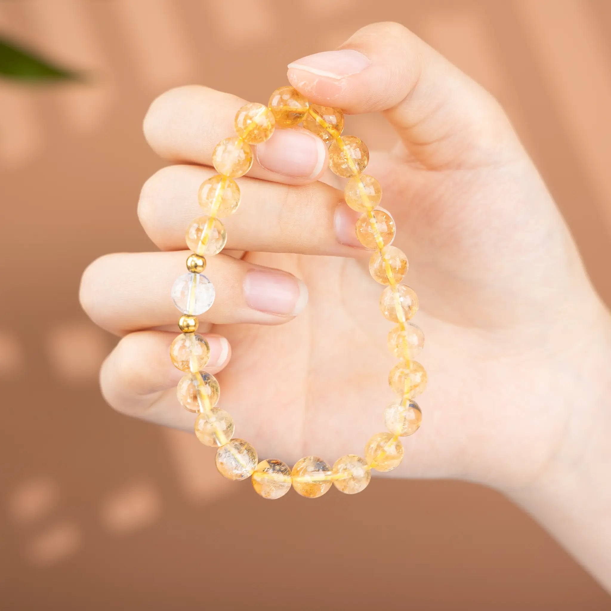 Element Fusion Gemstone Beaded Bracelet - Citrine & Azeztulite