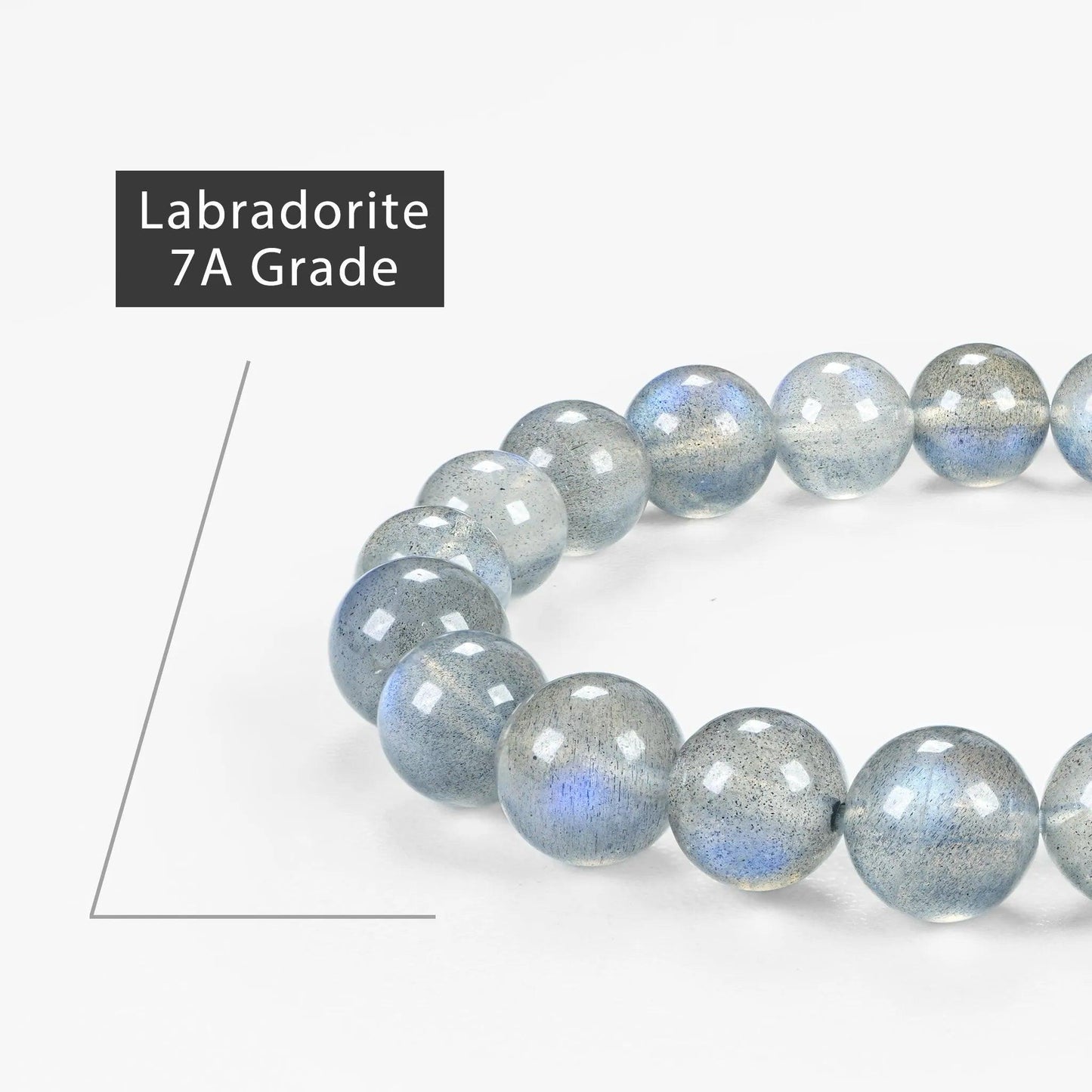 ‌Solid Color Gemstone Beaded Bracelet - Labradorite - SENLLY