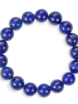 SENLLY Pure Lapis - Natural Lapis Lazuli Beaded Bracelet, Handmade 10mm Gemstone Jewelry for Insight, Wisdom & Calm Clarity