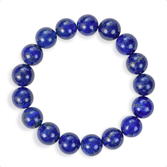 SENLLY Pure Lapis - Natural Lapis Lazuli Beaded Bracelet, Handmade 10mm Gemstone Jewelry for Insight, Wisdom & Calm Clarity