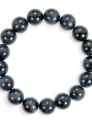 SENLLY Midnight Focus - Natural Blue Tiger Eye 10mm Beaded Bracelet, Handmade Gemstone Jewelry for Insight, Confidence & Calm Concentration