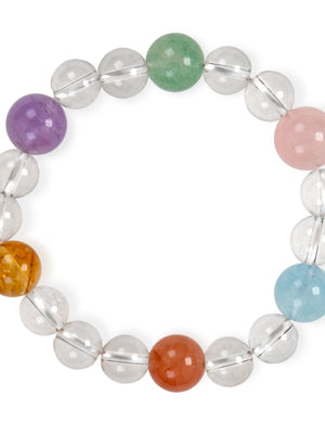 SENLLY Prism Harmony - Beaded Stretch Multi-Gemstone Bracelet, Handcrafted Natural Stone Jewelry for Clarity, Balance & Gentle Energy