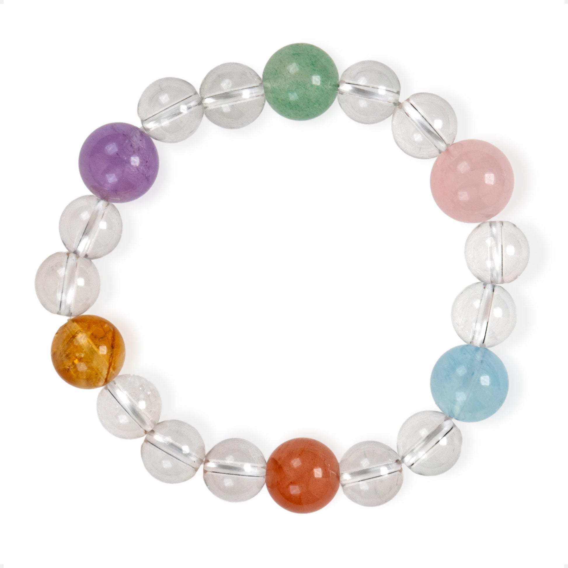 SENLLY Prism Harmony - Beaded Stretch Multi-Gemstone Bracelet, Handcrafted Natural Stone Jewelry for Clarity, Balance & Gentle Energy