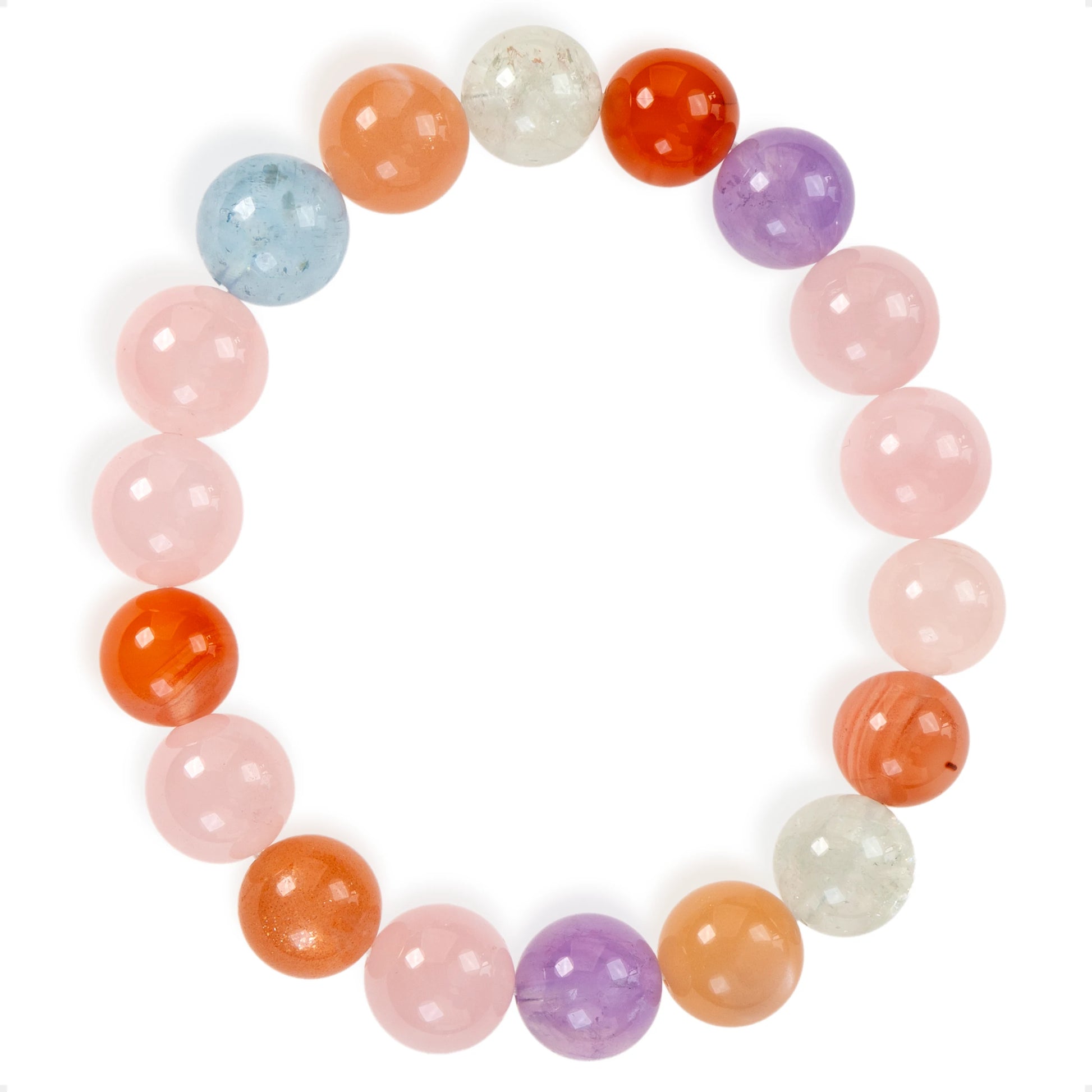 SENLLY Aurora Harmony - Multi-Gemstone Beaded Stretch Bracelet, Handmade Natural Stone Jewelry for Balance, Joy & Colorful Energy