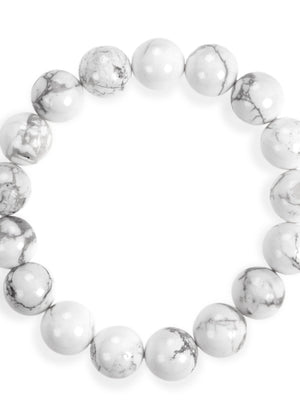 SENLLY Pure Balance - 10mm Natural Howlite Beaded Bracelet, Handmade Stone Jewelry for Calm, Clarity & Modern Minimalist Style